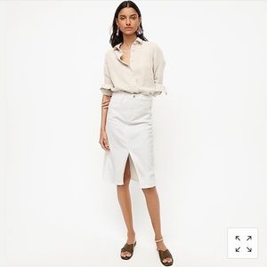 Jcrew white denim skirt